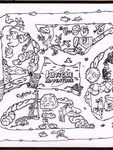 Reusable Plastic Coloring Mat Jungle Adventure - White - View 4