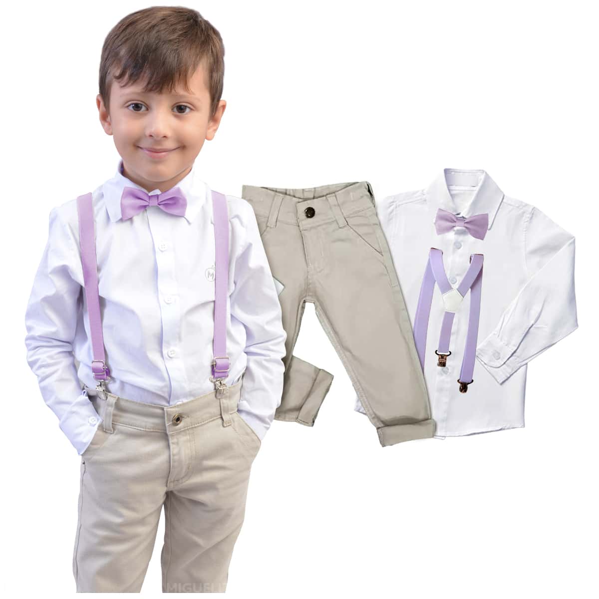 Miguelito Moda Infantil Young Boys Sets - 紫丁香色 - 查看 1