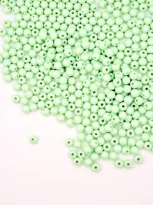 Perlas Colores Plástico 6mm  300 piezas para hacer pulseras collares accesorios DIY - Verde - Ver 1