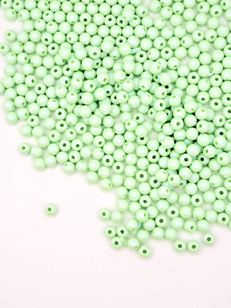Colorful Plastic Beads 6mm 300 Pieces For Making Bracelets Necklaces DIY Accessories - 綠色 - 查看 1