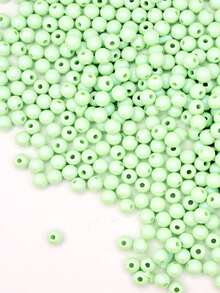 Perlas Colores Plástico 6mm  300 piezas para hacer pulseras collares accesorios DIY - Verde - Ver 2