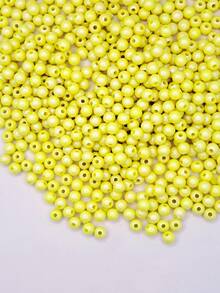 Perlas Colores Plástico 6mm  300 piezas para hacer pulseras collares accesorios DIY - Amarillo - Ver 1