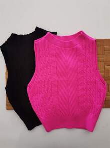 Women Tank Tops & Camis - 玫瑰紅 - 查看 1