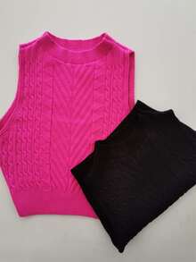 Women Tank Tops & Camis - 玫瑰紅 - 查看 2