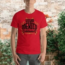 Mexican Men's T-Shirt "Viva Mexico" Celebrating Our National Holidays - Vermelho - Visão 1