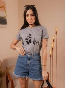 Women T-Shirts - 灰色 - 查看 5