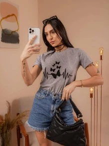 Women T-Shirts - 灰色 - 查看 4