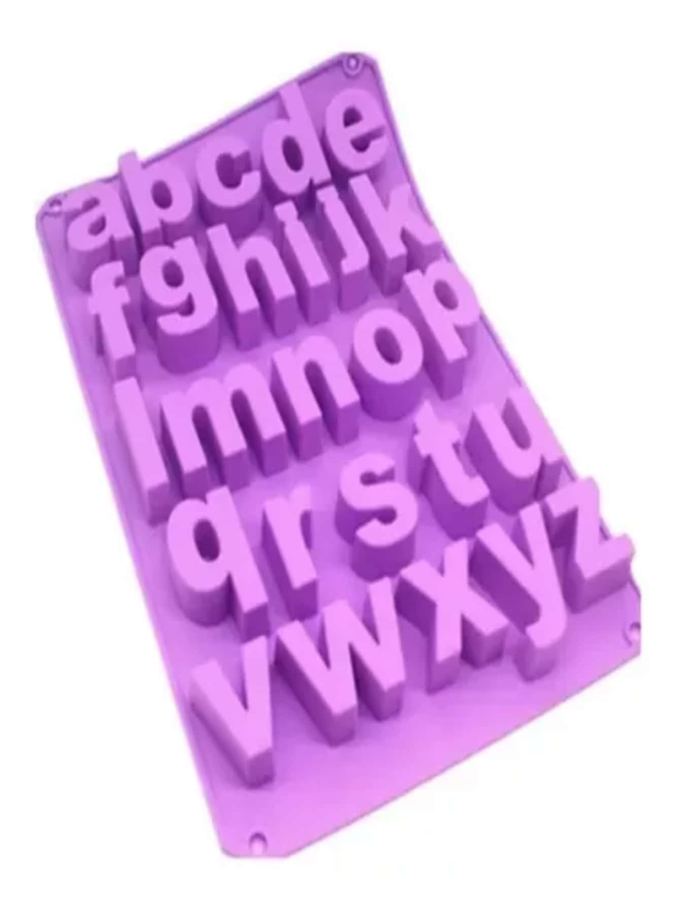 Molde Silicón Letras Del Abecedario Minúsculas - Multicolor - Ver 1