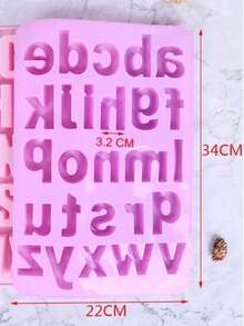 Molde Silicón Letras Del Abecedario Minúsculas - Multicolor - Ver 3