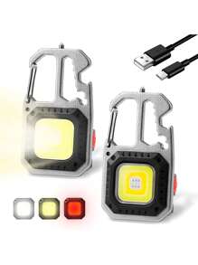 Multitool Keychain Lamp - LED Flashlight 7 Lighting Modes With Opener And Screwdrivers - 黑色 - 查看 1