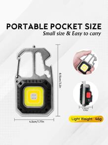 Multitool Keychain Lamp - LED Flashlight 7 Lighting Modes With Opener And Screwdrivers - 黑色 - 查看 3