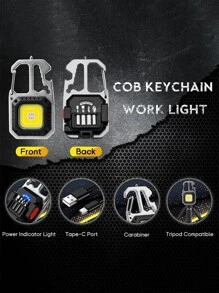 Multitool Keychain Lamp - LED Flashlight 7 Lighting Modes With Opener And Screwdrivers - 黑色 - 查看 6