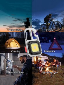 Multitool Keychain Lamp - LED Flashlight 7 Lighting Modes With Opener And Screwdrivers - 黑色 - 查看 7