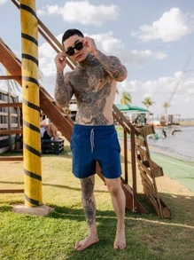 Men Shorts - 藏蓝色 - 查看 2