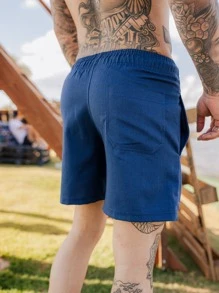 Men Shorts - 藏蓝色 - 查看 4