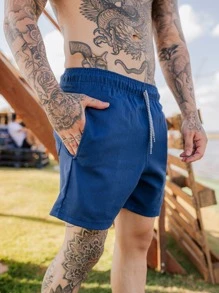 Men Shorts - 藏蓝色 - 查看 5