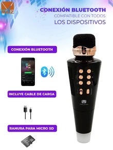 Micrófono Karaoke Bocina Bluetooth - Rojo - Ver 3