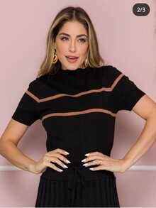 Women Knit Tops - 黑色 - 查看 1