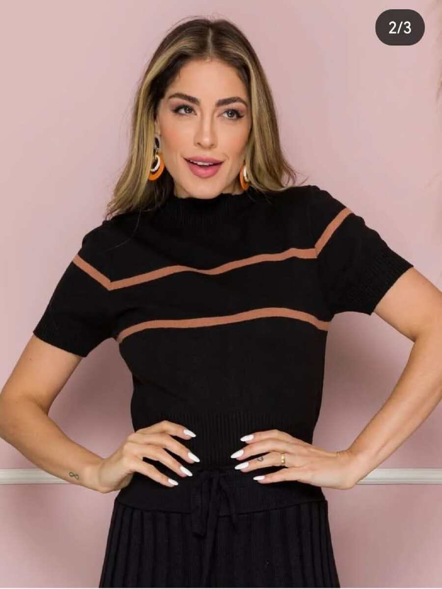 Women Knit Tops - 黑色 - 查看 1