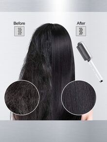 peine para alisar el cabello iónico: cepillo para alisar el cabello y plancha para un calor uniforme - Multicolor - Ver 2
