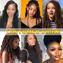 1包/18英寸假發式卷髮針織頭髮,適合非洲女性使用黑色卷髮 - 黑色 - 查看 6