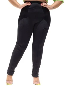 Plus Size Pants - 黑色 - 查看 1