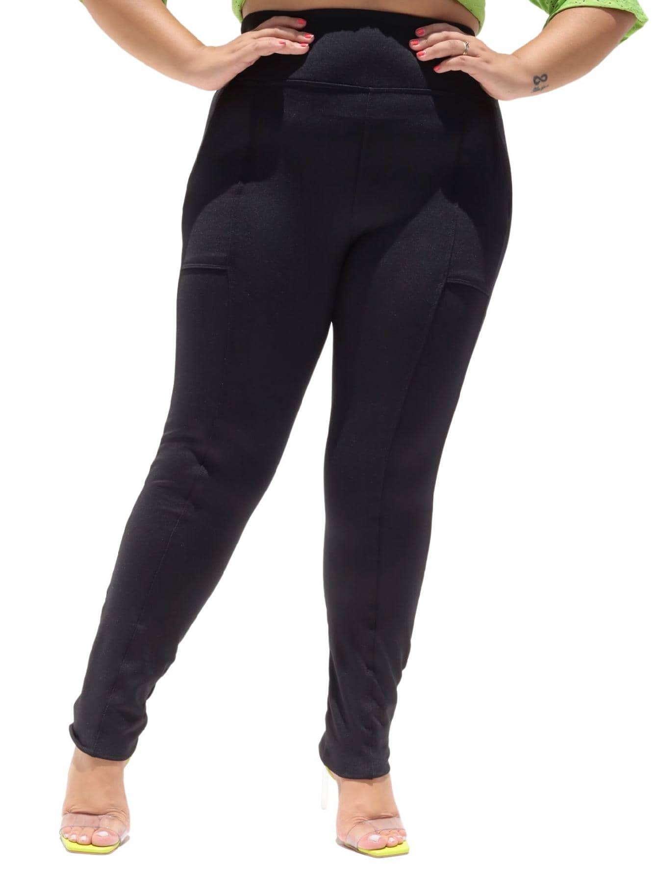 Plus Size Pants - 黑色 - 查看 1