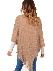 Warm Poncho Type Cape CMGZ-009 - Beige - View 1