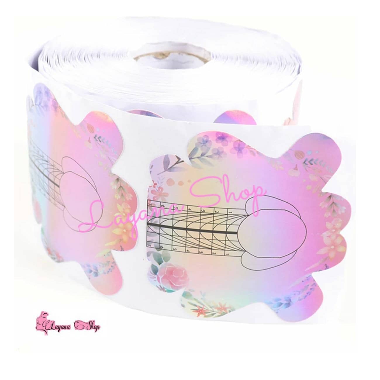 500 Pcs Sculptural Nail Forms Roll Nail Mold - 粉色 - 查看 1