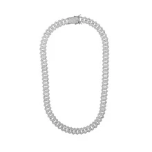 Cadena Gruesa Zig - Zag con Zirconia 50 Cm Plata .925 - Plateado - Ver 2