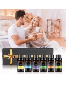 Kit De 6 Aceites Esenciales Aromaterapia 100% Puro 10ml Spa - Negro - Ver 2