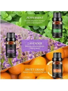 Kit De 6 Aceites Esenciales Aromaterapia 100% Puro 10ml Spa - Negro - Ver 7