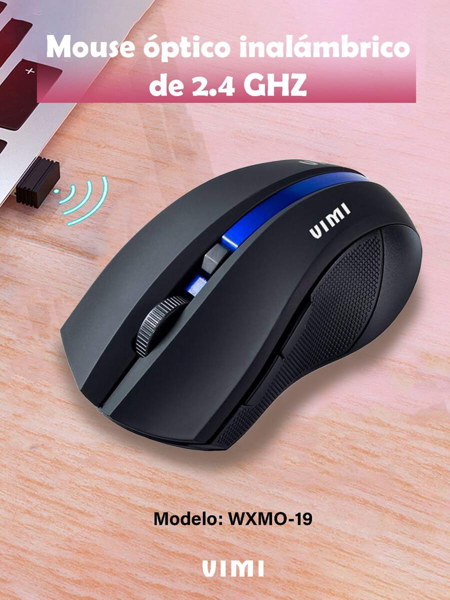 Wireless Optical Mouse Ergonomic Portable Usb Laptop Pc - 藍色 - 查看 1
