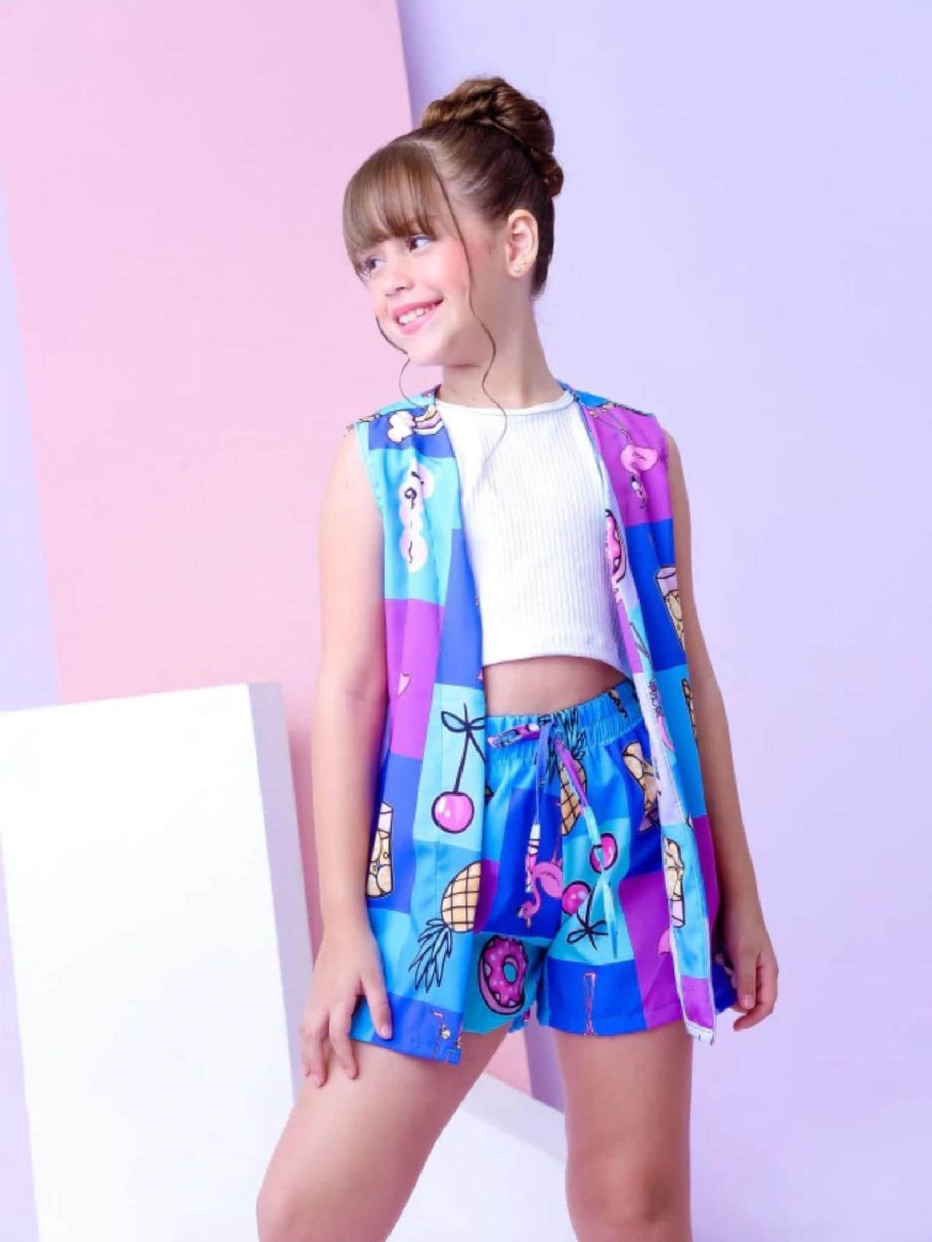 Tween Girls Dresses - Niebieski i biały - Zobacz 1