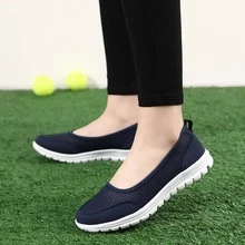 Zapatos deportivos verano ligero transpirable de mujeres clásico de moda casual - Negro - Ver 4