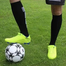 Men's Soccer Cleats Youth Outdoor Soccer Shoes Big Kids Firm Ground Soccer Cleats - 青檸色 - 查看 1