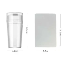 硅胶美甲印章带刮刀美甲印章板美甲模板工具带刮刀适用于 DIY 美甲、美甲用品、美甲工具、美甲工具、返校、指甲、按压指甲的美甲工具