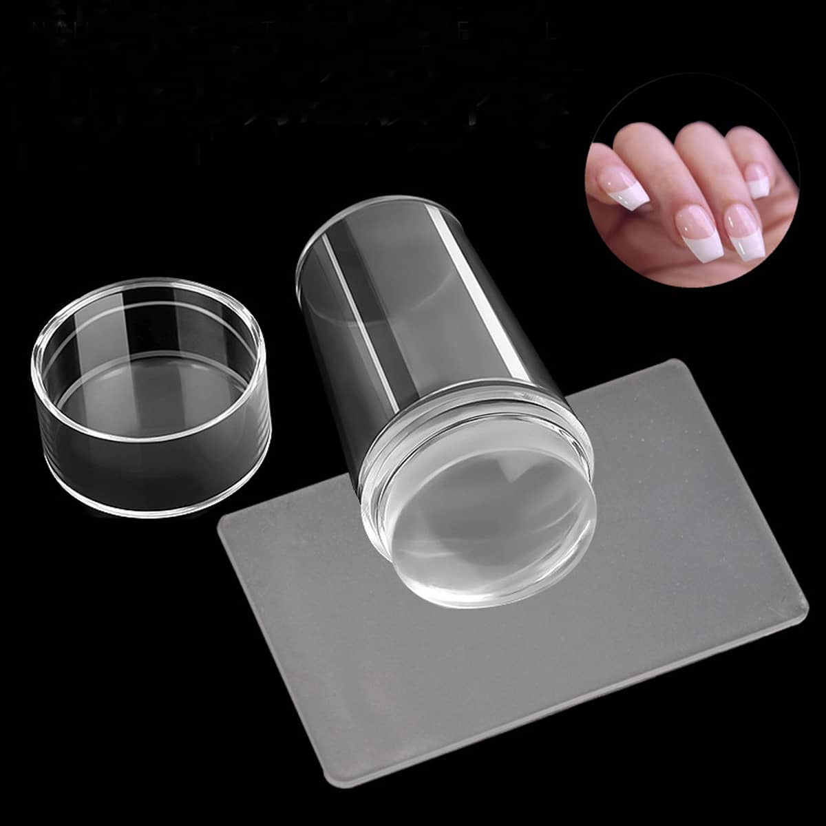 Silicone Nail Art Stamper With Scraper Nail Stamping Plate Nails Art Template Tools With Scraper For Diy Nail,Nail Supplies,Nail Tools,Nail Art Tools,Back To School,Nails,Nail Tools For Press On Nails