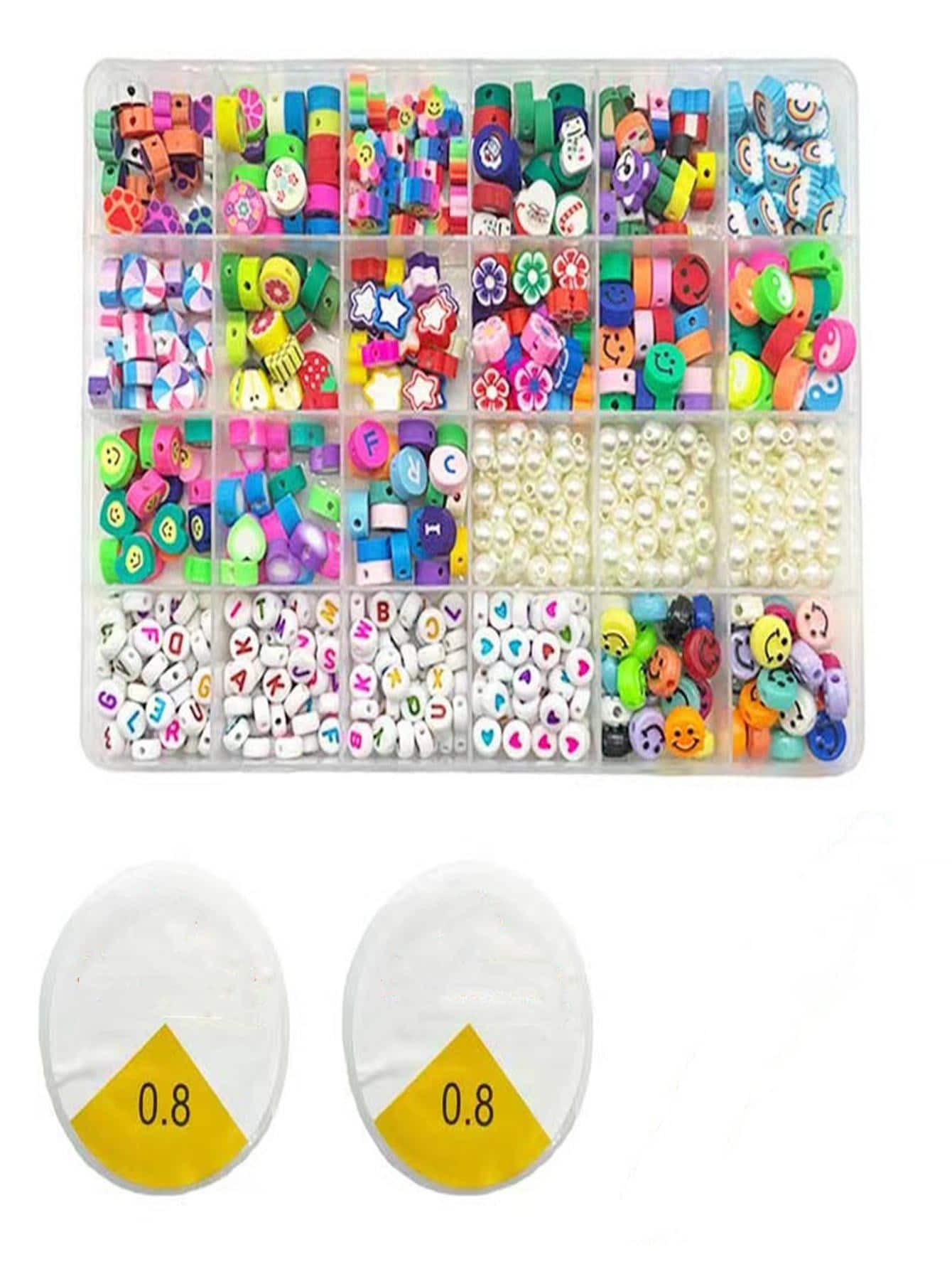 彩色柔軟的陶瓷串珠套裝適用於DIY手環,項鍊,耳環製作