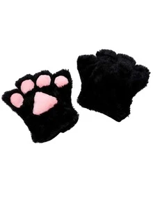 Cute Cat Girl Cosplay Accessory Set, 7Pcs Cat Ears Headband Tail Two Wristbands And Paws Gloves For Halloween Dress Up, Cat Cosplay, Animal Pretend Play - 粉色 - 查看 5
