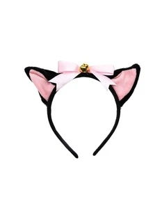 Cute Cat Girl Cosplay Accessory Set, 7Pcs Cat Ears Headband Tail Two Wristbands And Paws Gloves For Halloween Dress Up, Cat Cosplay, Animal Pretend Play - 粉色 - 查看 6