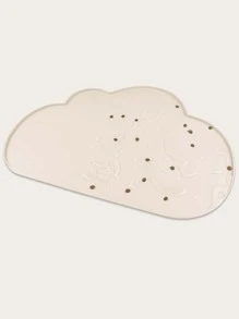 Chiếu ăn thú cưng Silicone Chó Mèo Món ăn Tấm lót Bát Tấm lót Hình đám Mây Nuôi thú cưng Tấm lót Màu be Lớn - Màu be - Xem 3