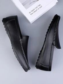 Men's Breathable Hollow Out Loafers, Fashionable And Versatile Casual Shoes - Black - View 4