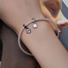 1入組925純銀黑色金色迷你貓爪吊墜動物釘珠適合女士適合DIY手環項鍊珠寶製作2色