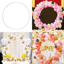 39/59/70.8 Inch Round Balloon Arch Kit, Reusable Round Backdrop Stand Kit , Balloon Arch Frame for Wedding Birthday Baby Shower Photo Background Party Decoration - White - View 5