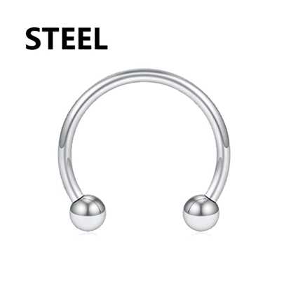 1pc Fashionable Stainless Steel C-shaped Horseshoe Barbell Lip & Nose Piercing, Unisex Daily Wear