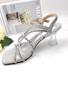 女士高跟涼鞋 - 銀色 - 查看 5