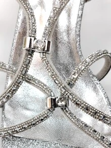 女士高跟涼鞋 - 銀色 - 查看 6