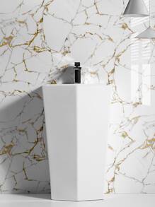 1pc Waterproof & Oil-Proof Self-Adhesive Film With Platinum Marble Pattern For Kitchen, Bathroom, Cabinet And Table Renovation, Stickers, Wall Decal, Vinyl Decal For Home Decorations, Spring Decoration Items Refresh Your Home, Rama Decoration Stickers Gifts Birthday Graduation - White - View 9