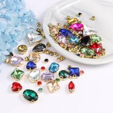 1 Gói Khoảng 130 Viên Đá Rhinestone May Vàng, Nhiều Hình Dạng Đá Rhinestone, Đá Quý Kim Loại May, Bạc - Nhiều màu - Xem 6